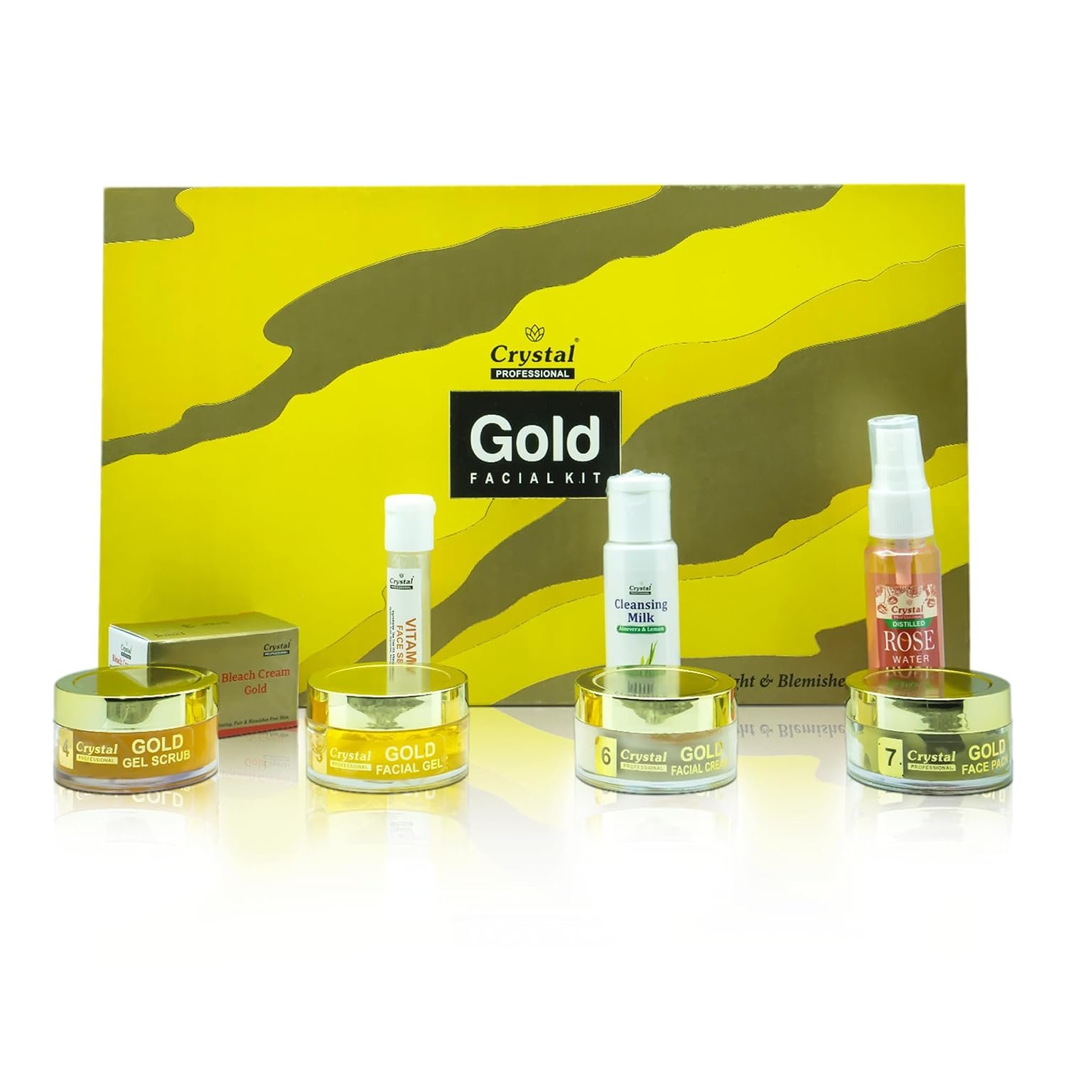 Gold Facial Kit for Women & Men | Professional 8-in-1 Facial kit | Suitable for All Skin Types