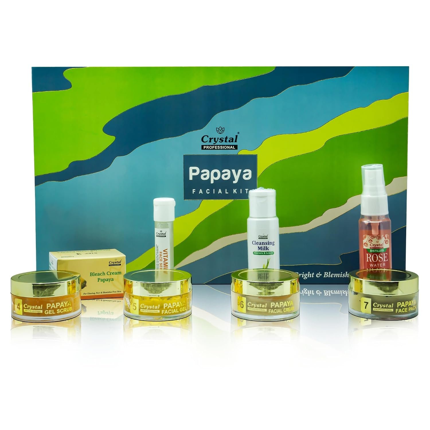 Papaya Facial Kit for Women & Men | Professional 8-in-1 Facial kit | Suitable for All Skin Types