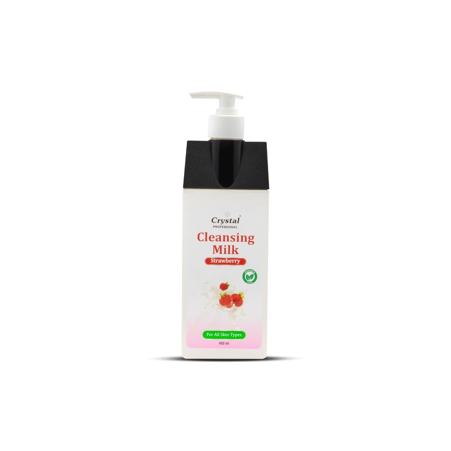 Strawberry Cleansing Milk | Gentle Daily Face Cleanser | Removes Dirt, Oil & Makeup | Hydrating & Soothing Formula | For Women & Girls | All Skin Types | 400ml Brand: Crystal Cosmetics