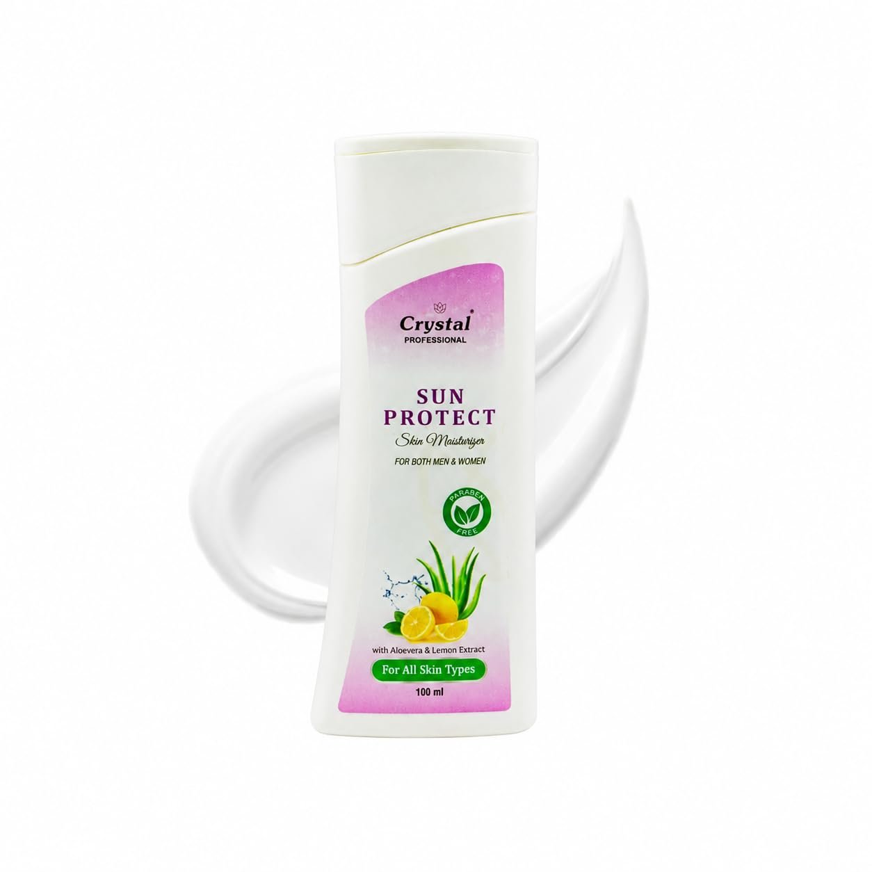 Sun Protect Moisturizer with Aloe Vera and Lemon Extract | Hydrating, Refreshing & Light weight Daily Skin Care Women & Men | Suitable For All Skin Types (100ml)