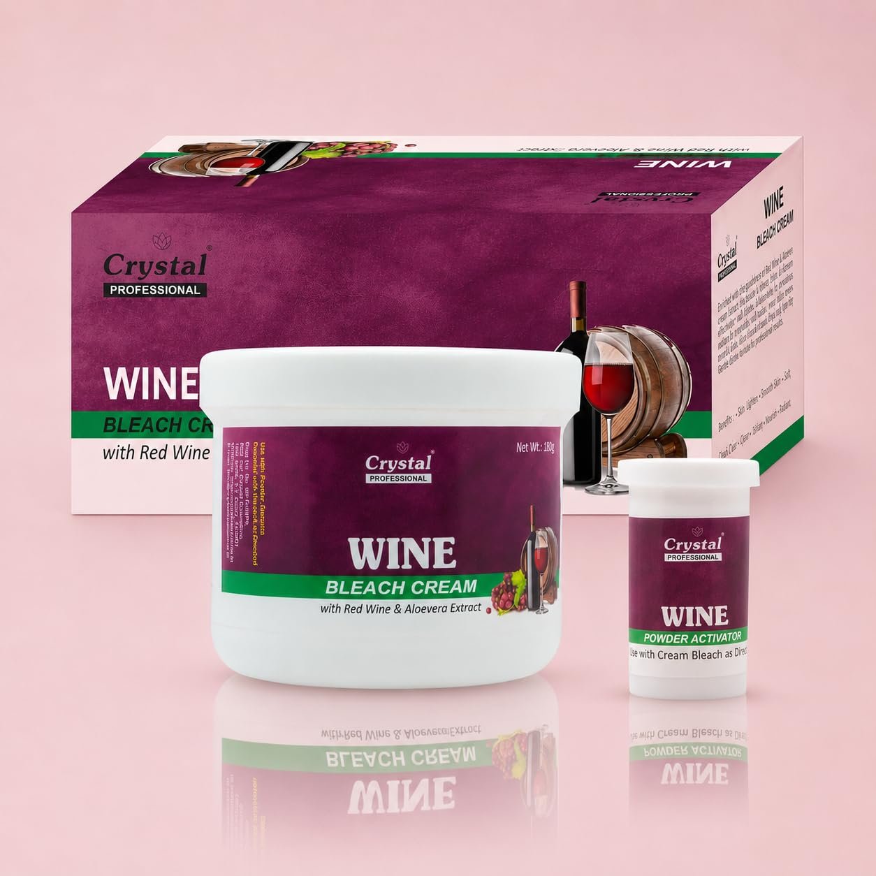 Wine Bleach Cream | Skin Brightening, Dark Spot Reduction & Facial Hair Lightening, Anti-Aging, Hydrating|For Men and Women | All Skin Type (230 Gms)
