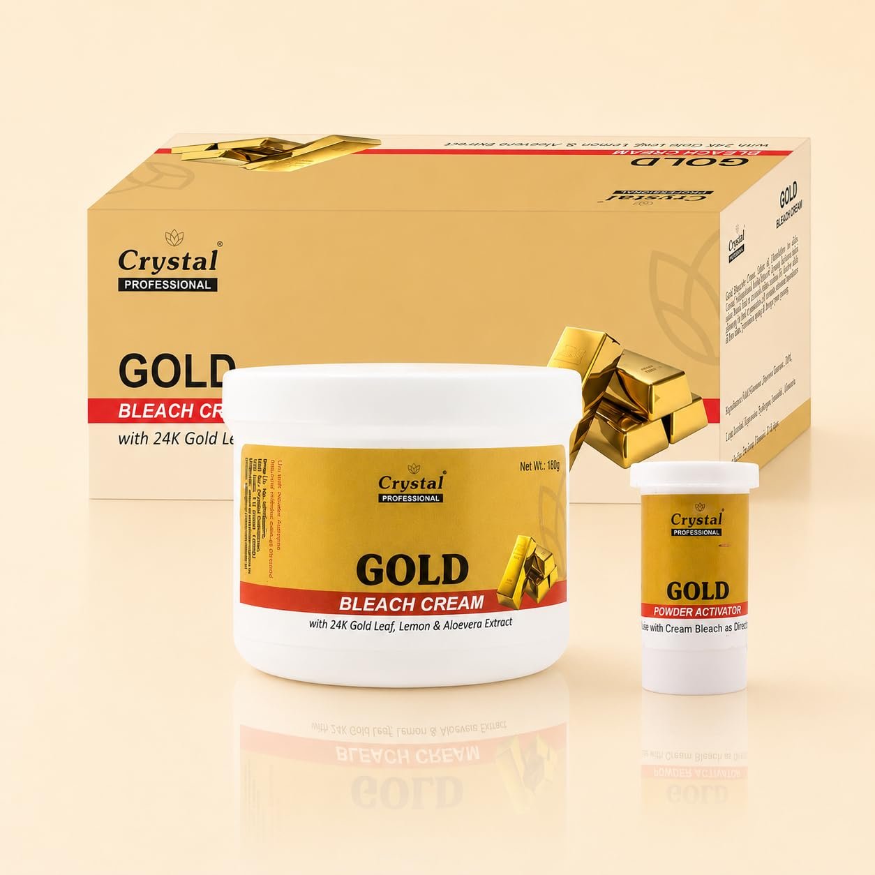 Gold Bleach Cream | Skin Brightening, Dark Spot Reduction & Facial Hair Lightening, Anti-Aging, Hydrating| For Men and Women | All Skin Types (230 Gms)