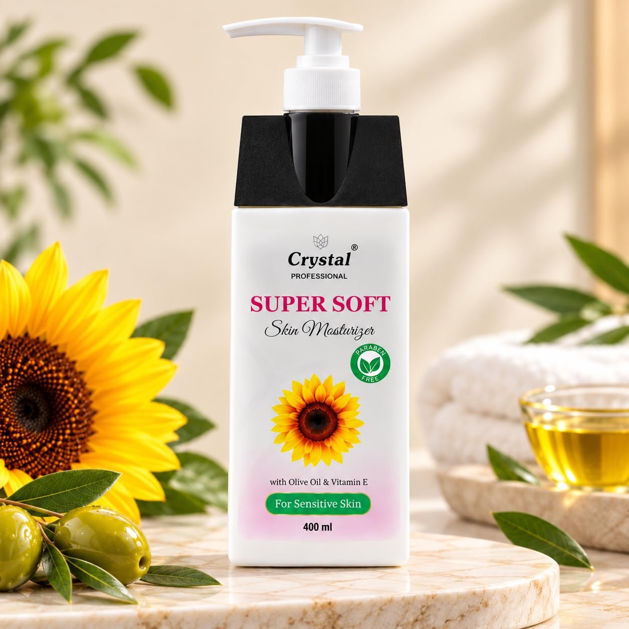 Super Soft Olive Oil & Vitamin E Moisturizer | Deep Hydrating, Skin-Softening Cream for Men and Women | Enhances Skin Barrier | Suitable for Sensitive Skin (400ml)