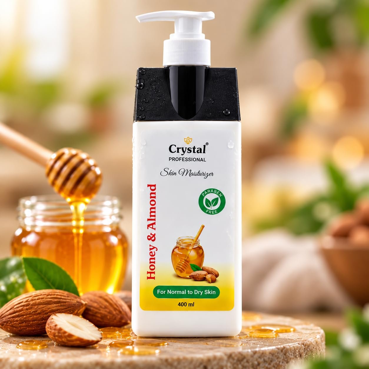 Honey & Almond Skin Moisturizer | Hydrating, Texture-Improving Cream for Men and Women | Non-Greasy Daily Skin Nourishment for All Skin Types (400ml)