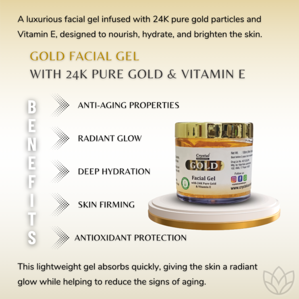 Gold Facial Gel with 24K Pure Gold & Vitamin E - Image 4